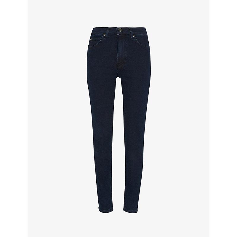 Sculptured skinny mid-rise stretch-denim jeans