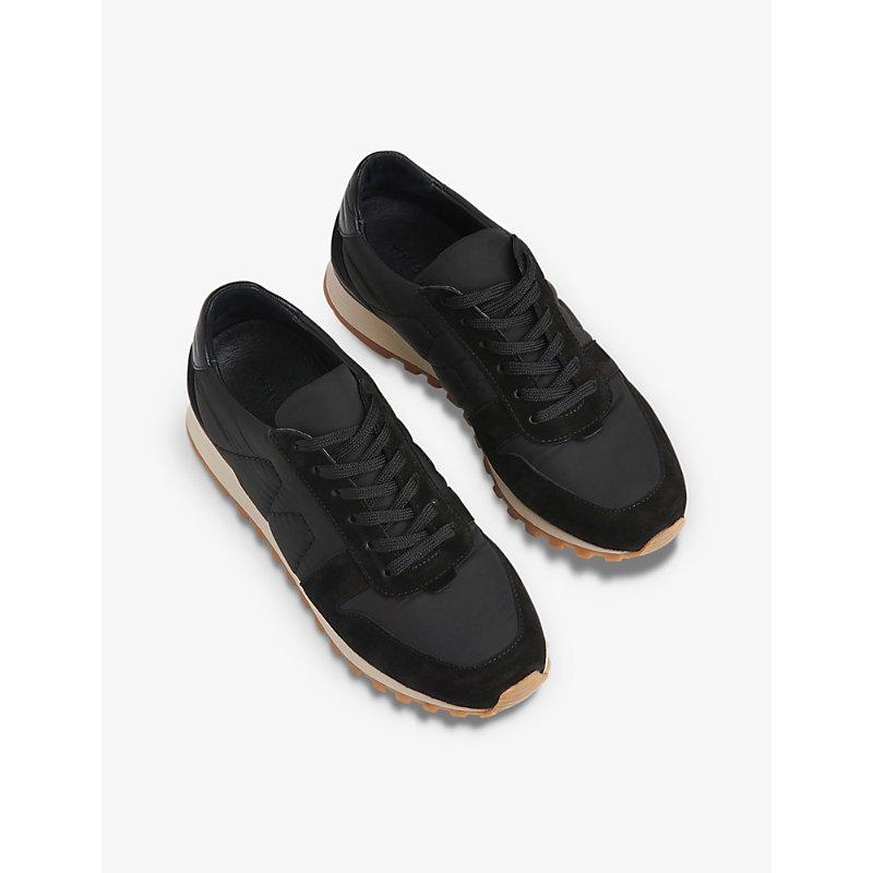 Silas padded leather and nylon low-top trainers