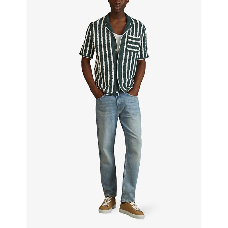 Spritz relaxed-fit striped knitted shirt