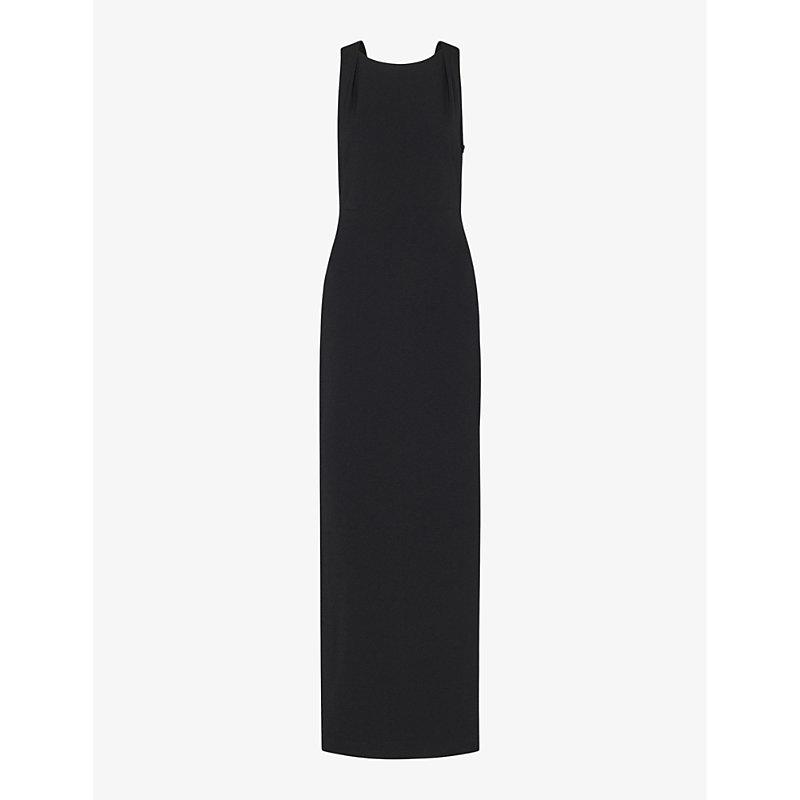 Tie-back high-neck stretch-jersey maxi dress