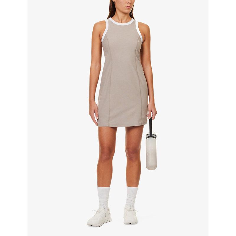 Spacedye Outlines contrast-trim stretch-woven mini dress