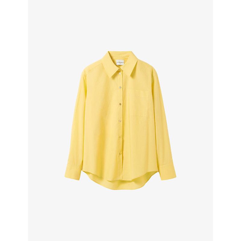 Regular-fit long-sleeve button-down cotton shirt