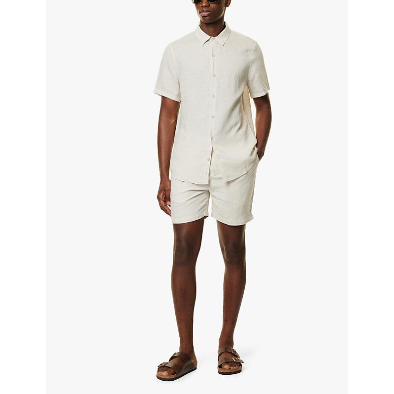 "Air 6"" logo-tab linen-blend shorts"