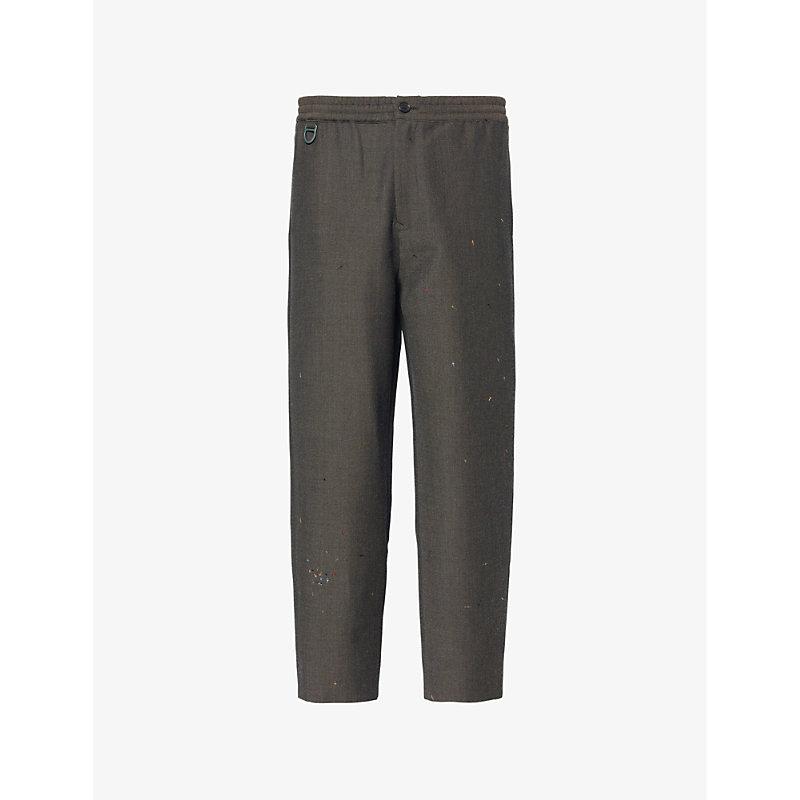 Scatter cross-stitch relaxed-fit woven trousers