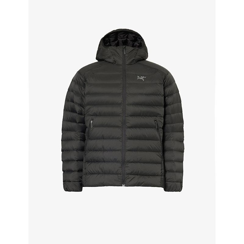 Cerium padded hooded shell-down jacket