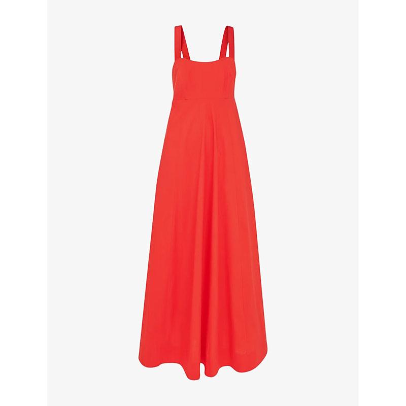 Anna square-neck sleeveless cotton maxi dress