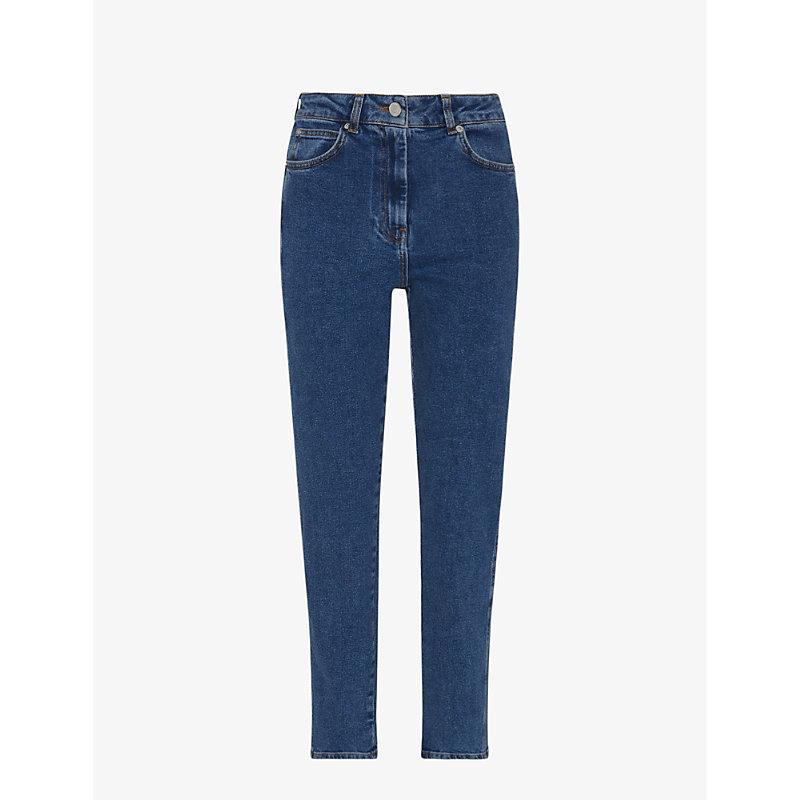 High-rise slim-fit stretch-denim jeans