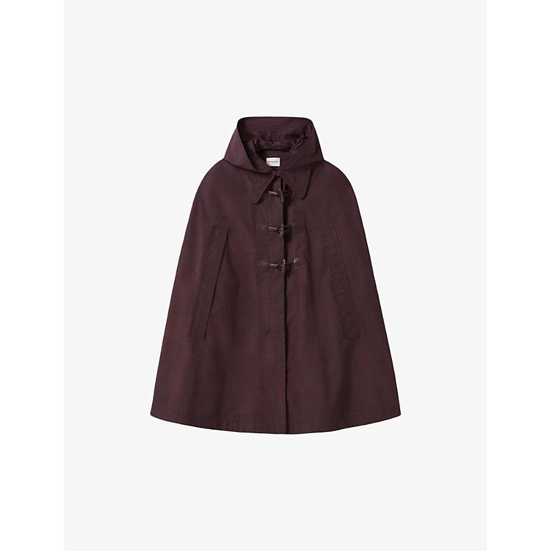 Detachable-hood collared cotton cape