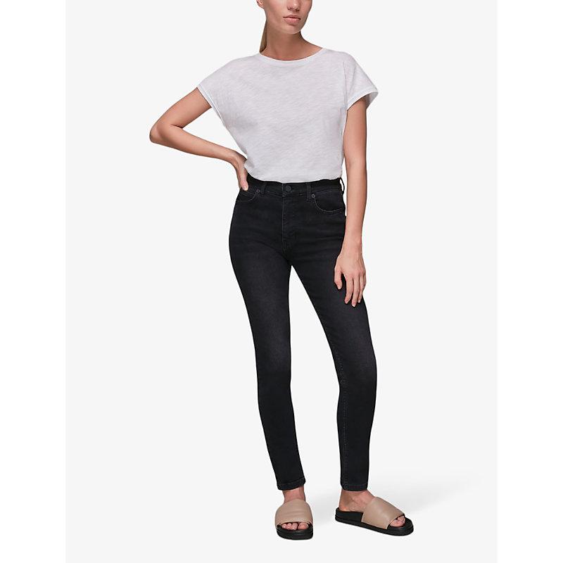 Sculpted high-rise stretch-denim jeans