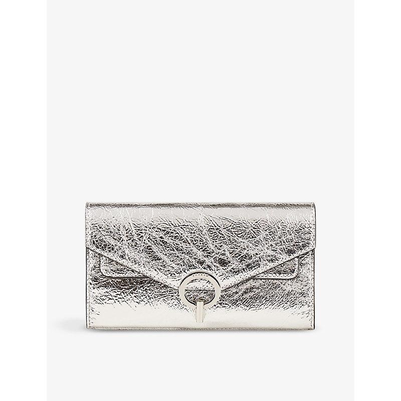 Yza Pocket metallic leather clutch bag