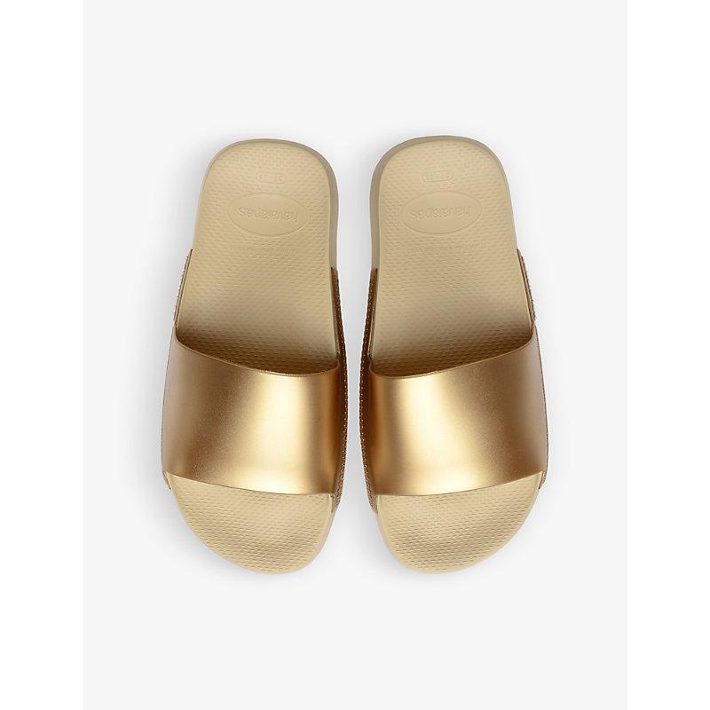 Classic metallic rubber sliders