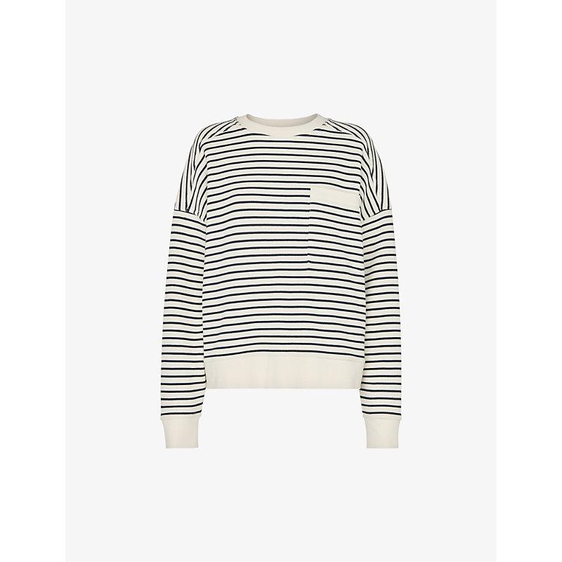 Relaxed-fit stripe cotton sweatshirt