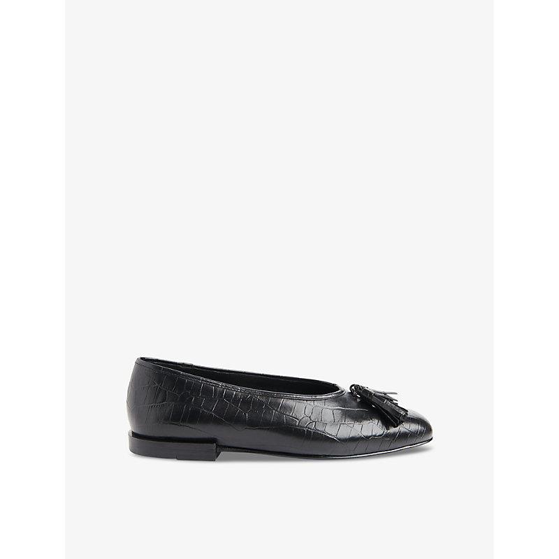 Cilou tassel croc-embossed leather ballet flats