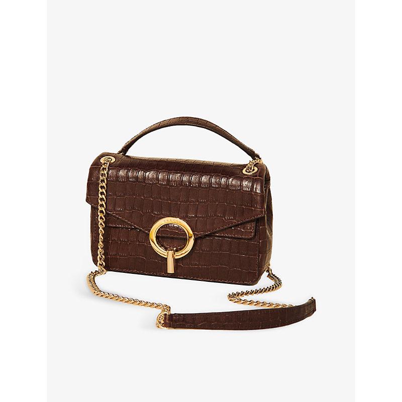 YZA snakeskin-embossed leather shoulder bag