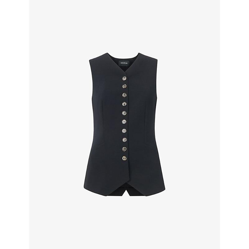 Cora V-neck crepe waistcoat