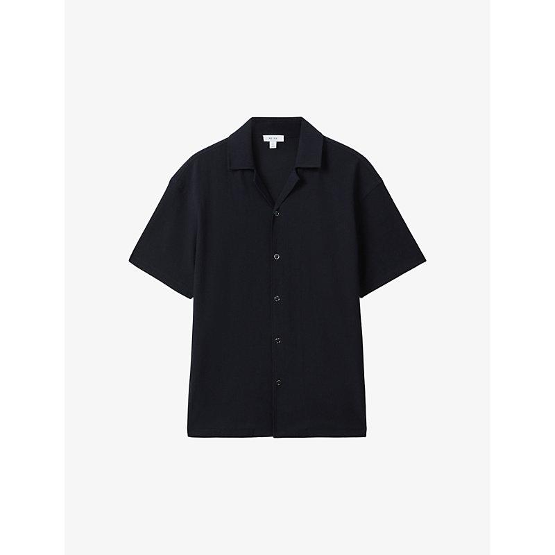 Hunt Cuban-collar short-sleeve stretch-woven shirt