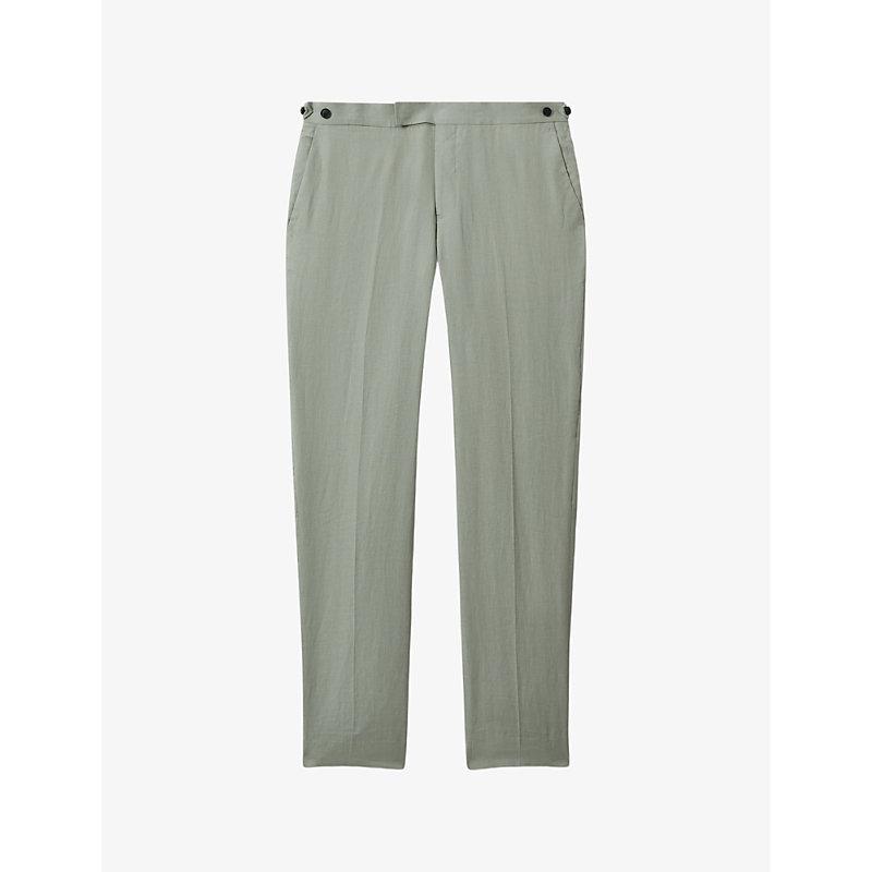 Kin slim-fit straight-leg linen trousers