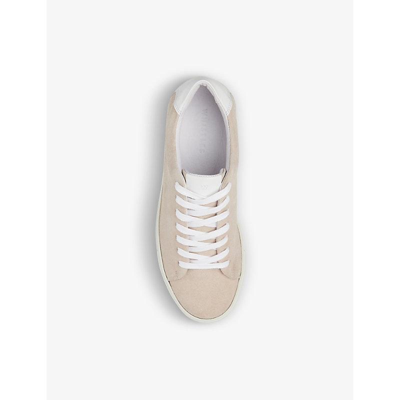 Raife logo-embossed suede low-top trainers