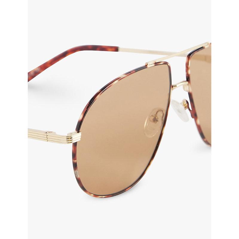 Schmaltzy aviator-frame metal sunglasses