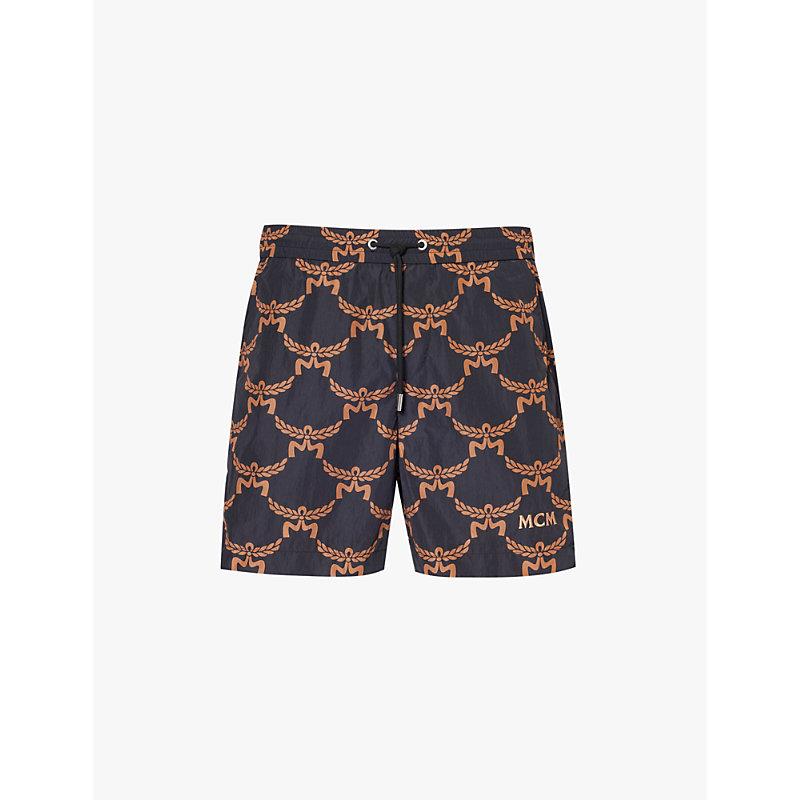 Graphic-print regular-fit shell shorts