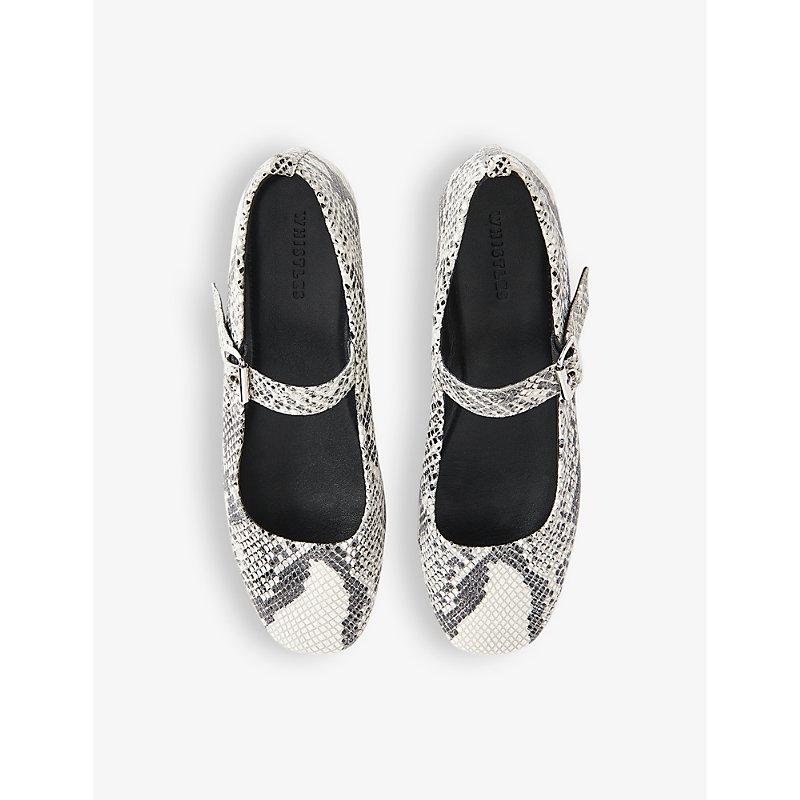 Elba snake-print leather ballet flats