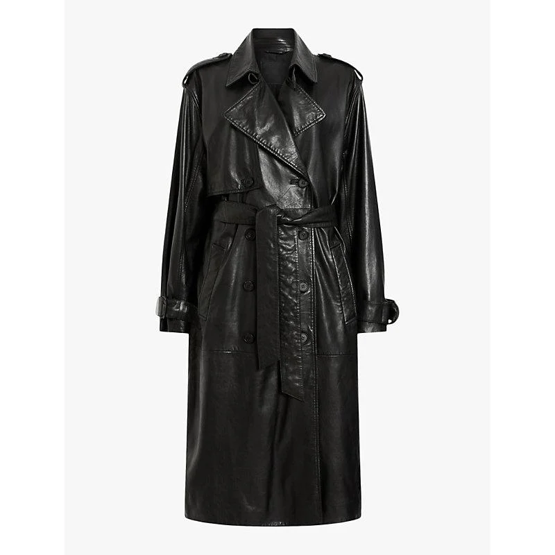 Hendry relaxed-fit longline leather trench coat