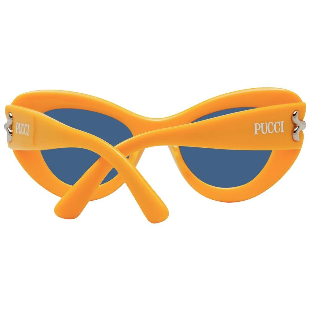 Yellow Cat Eye Sunglasses with Blue Lenses