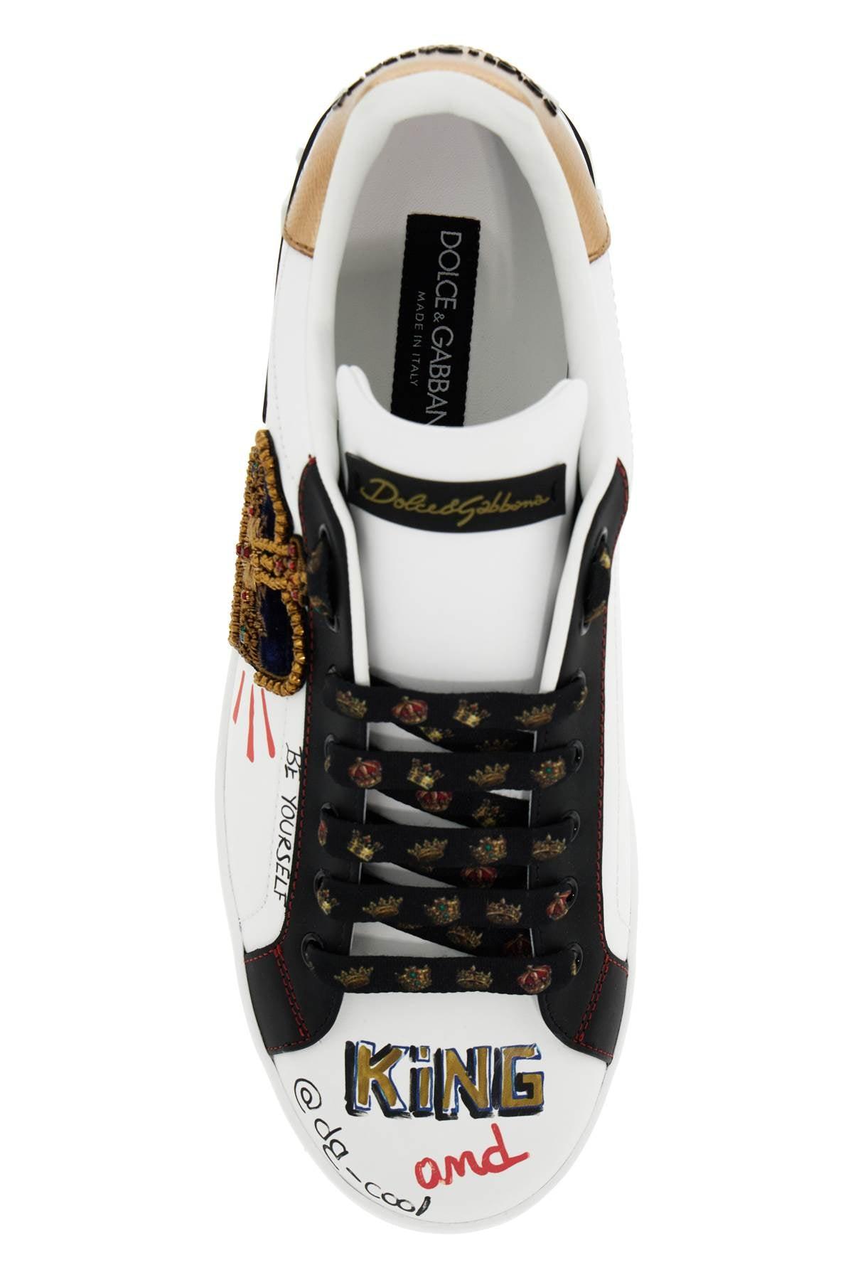 Dolce & Gabbana Portofino Sneakers With Patches And Embroidery Men