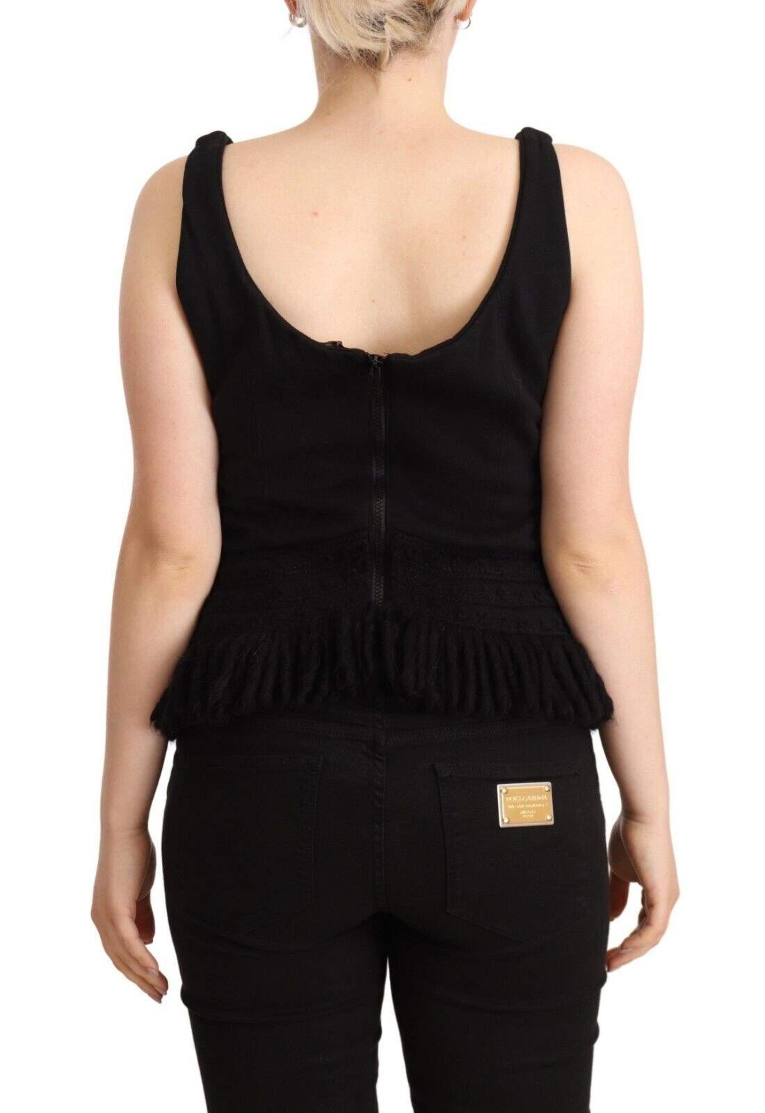 Erno Scervino Black Cotton Sleevelesss Tank Casual Top