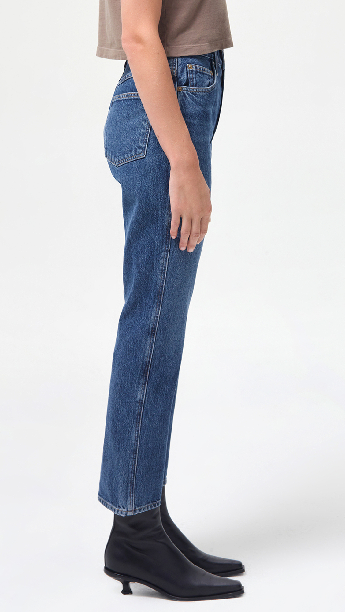 Pinch Waist High Rise Kick Jeans