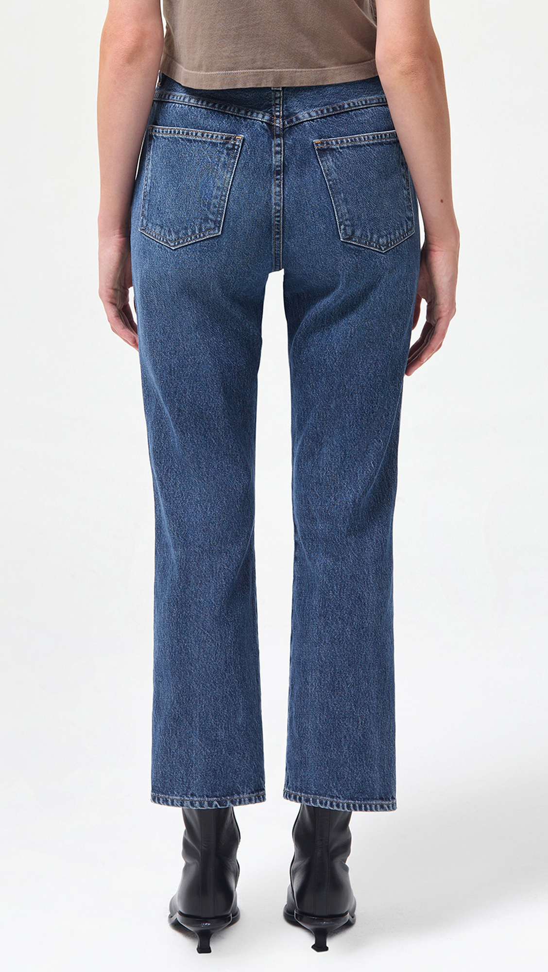 Pinch Waist High Rise Kick Jeans