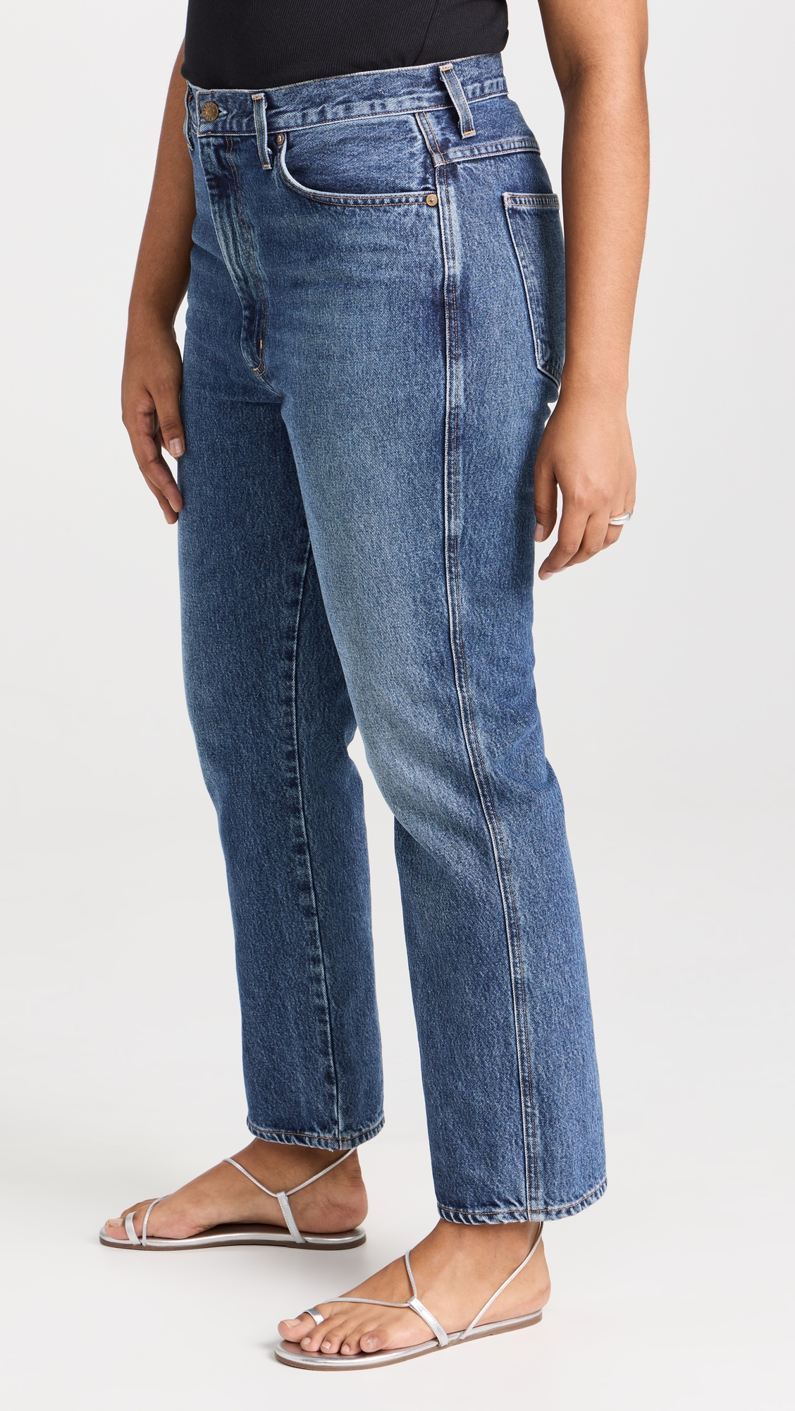 Pinch Waist High Rise Kick Jeans