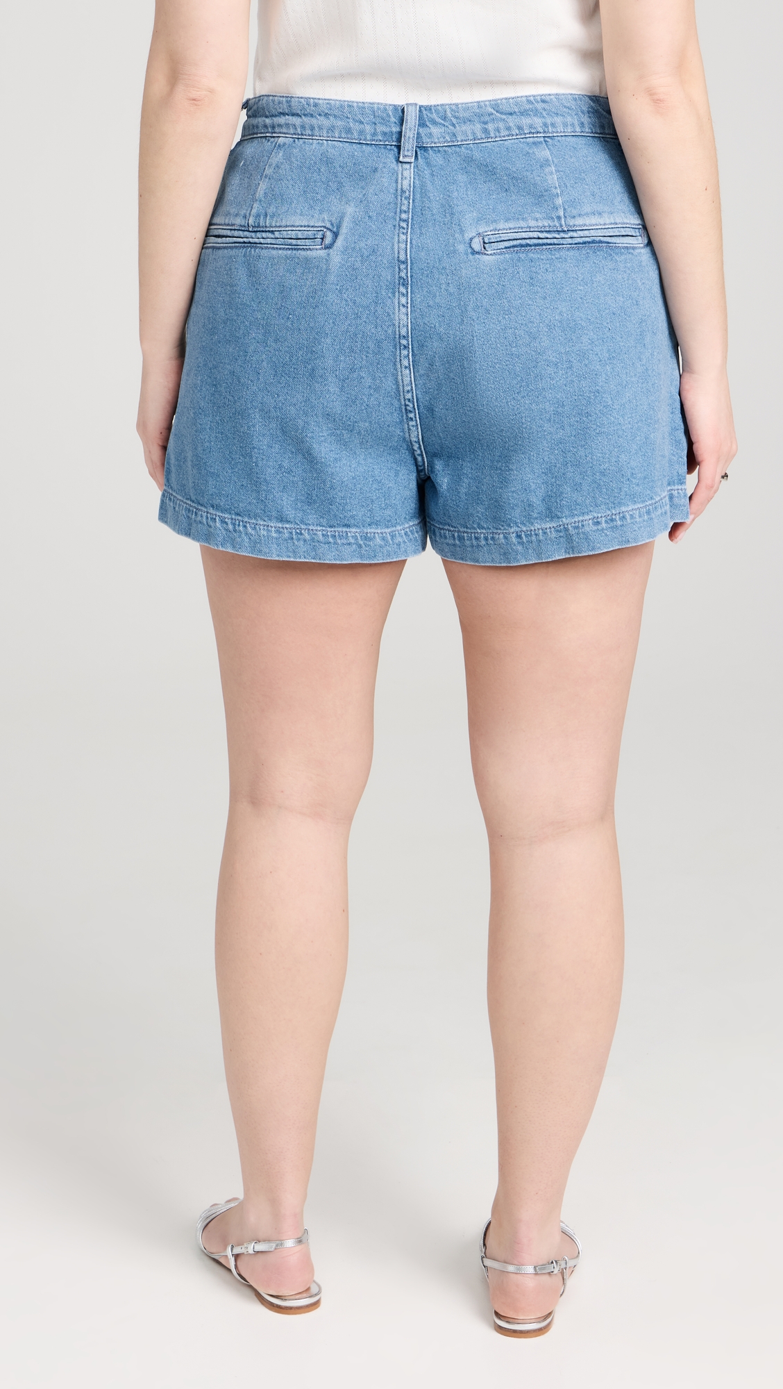 Elana Pleated Denim Shorts