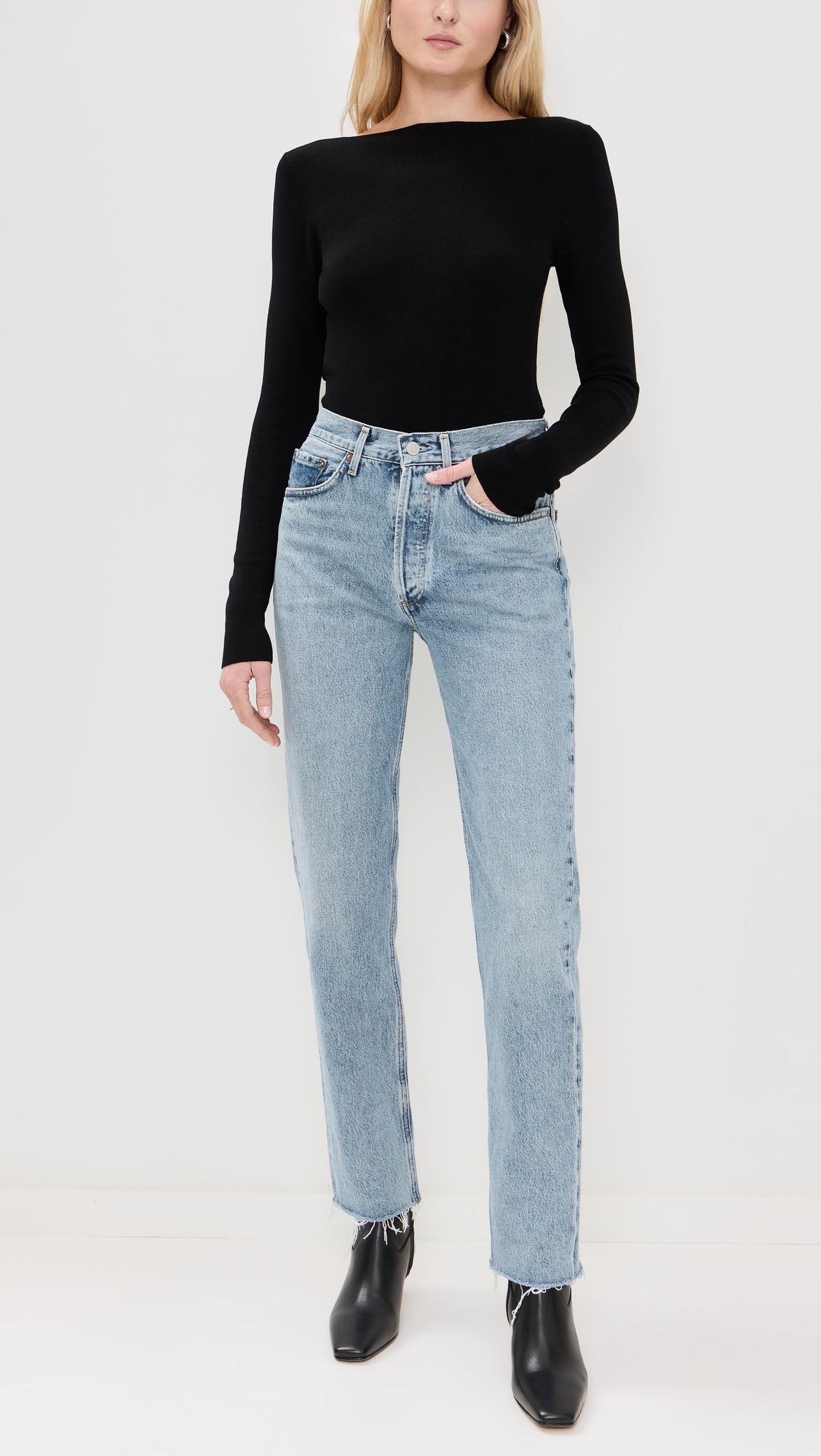 Lana Mid Rise Straight Jeans