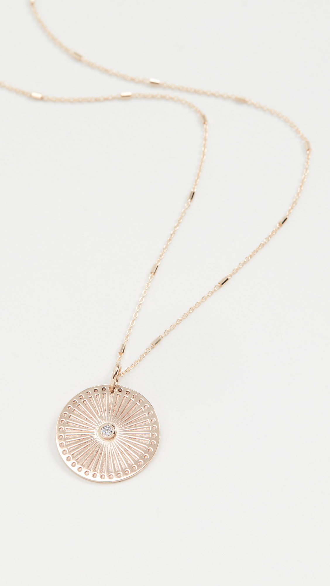 14k Small Sunbeam Medallion Necklace