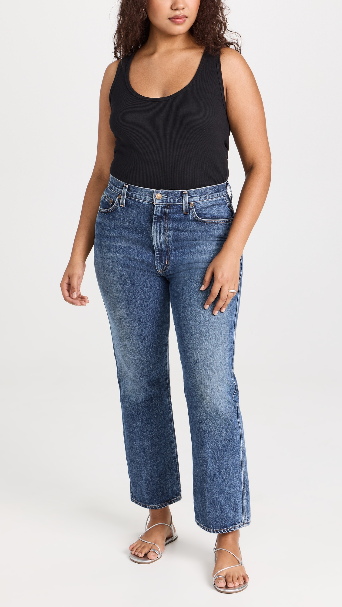 Pinch Waist High Rise Kick Jeans