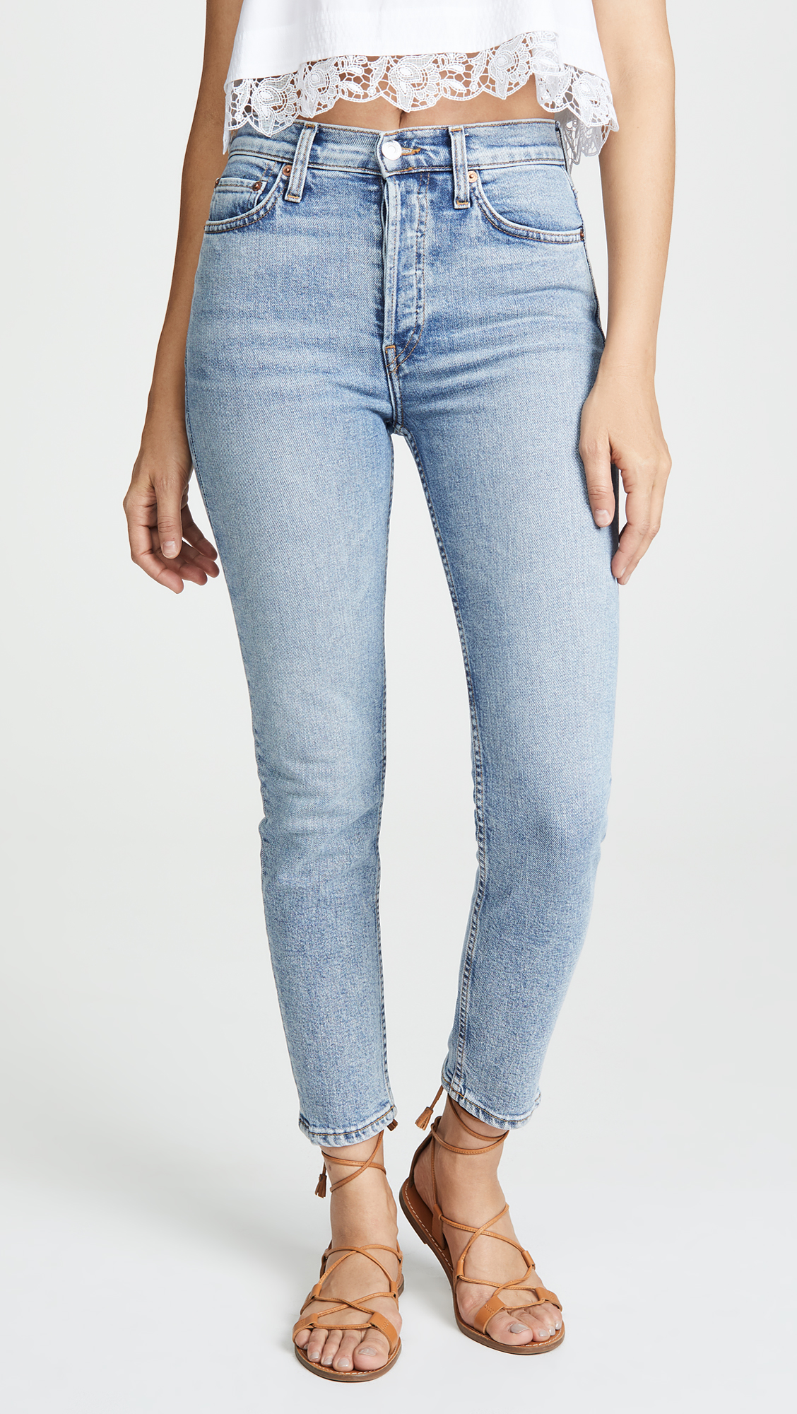 High Rise Ankle Crop Jeans