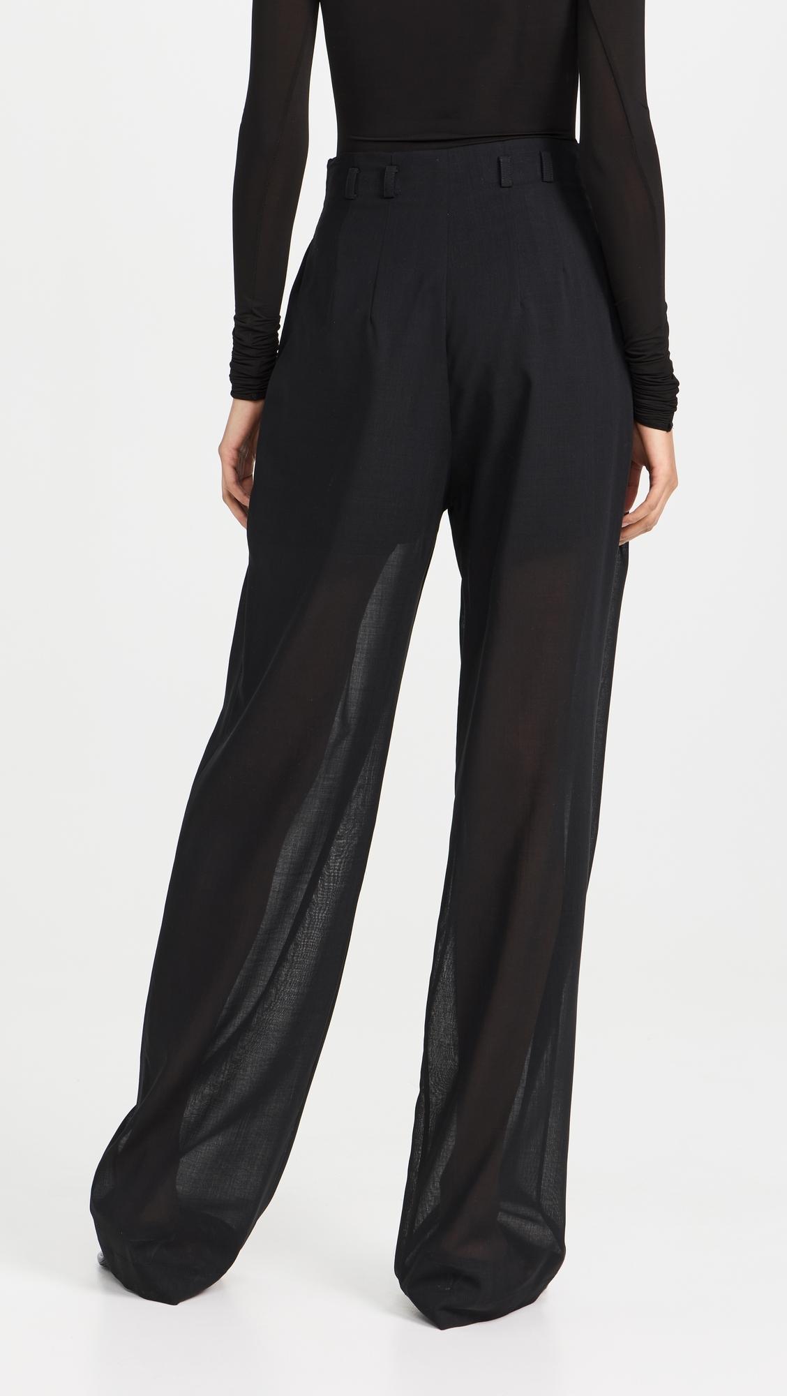 Wide Wool Voile Trousers