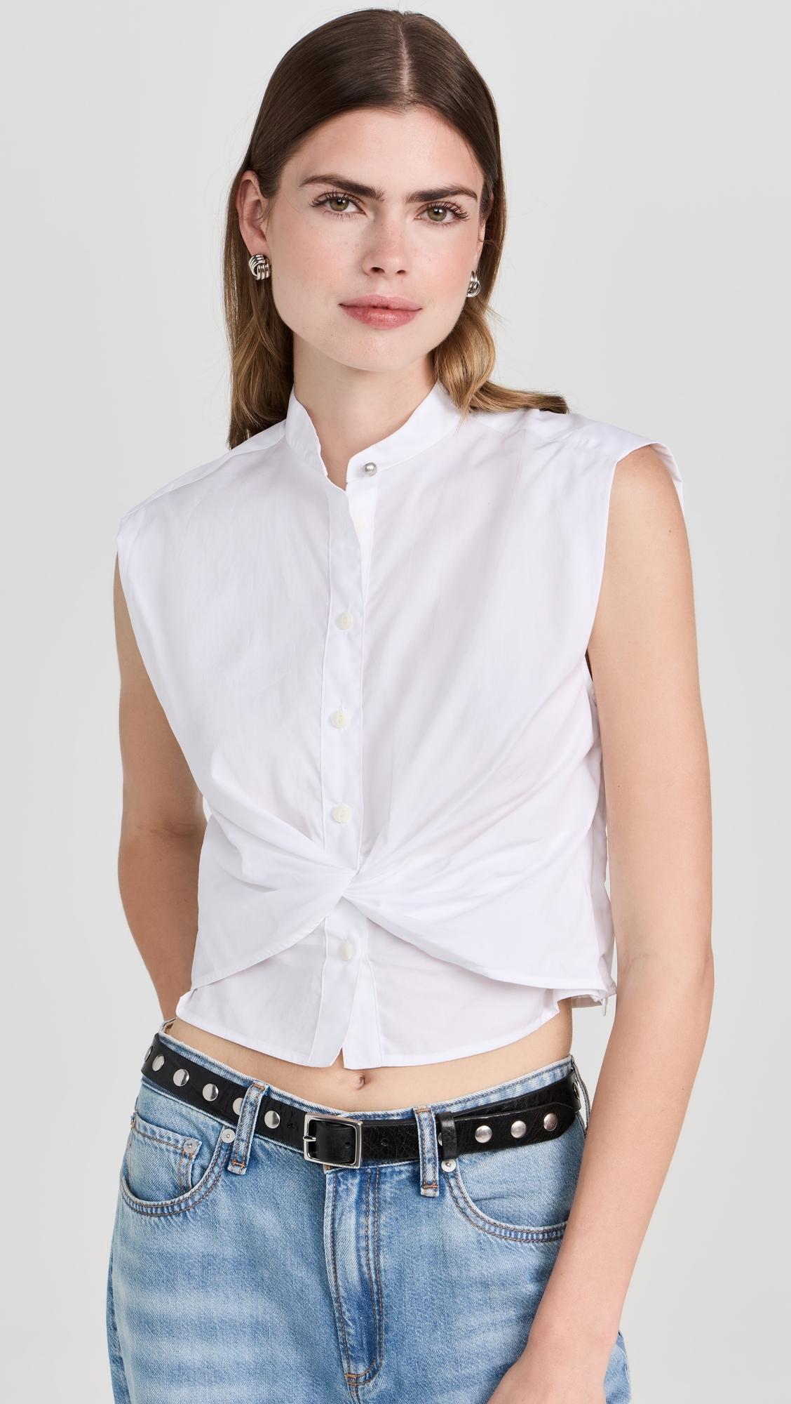 Louisa Sleeveless Poplin Shirt