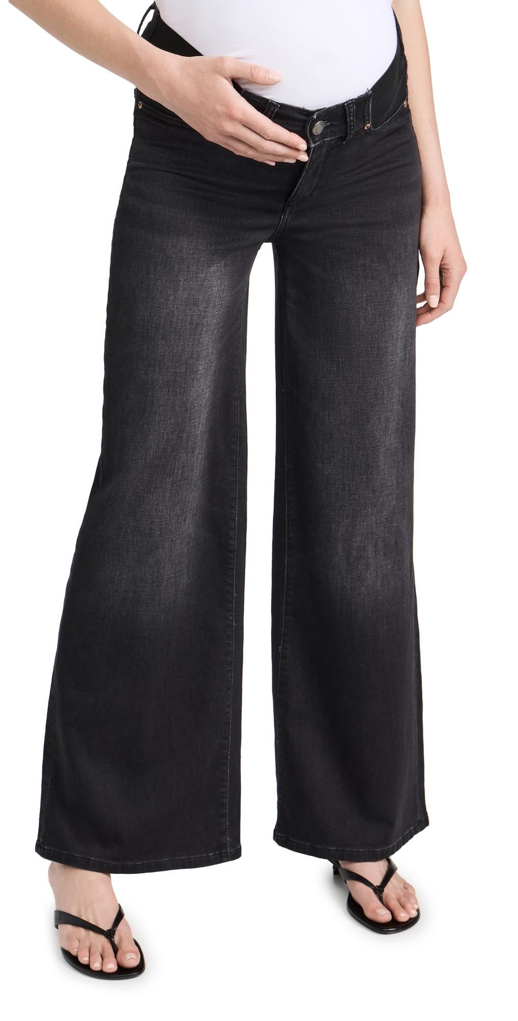 Hepburn Wide Leg Maternity Jeans: High Rise 32"