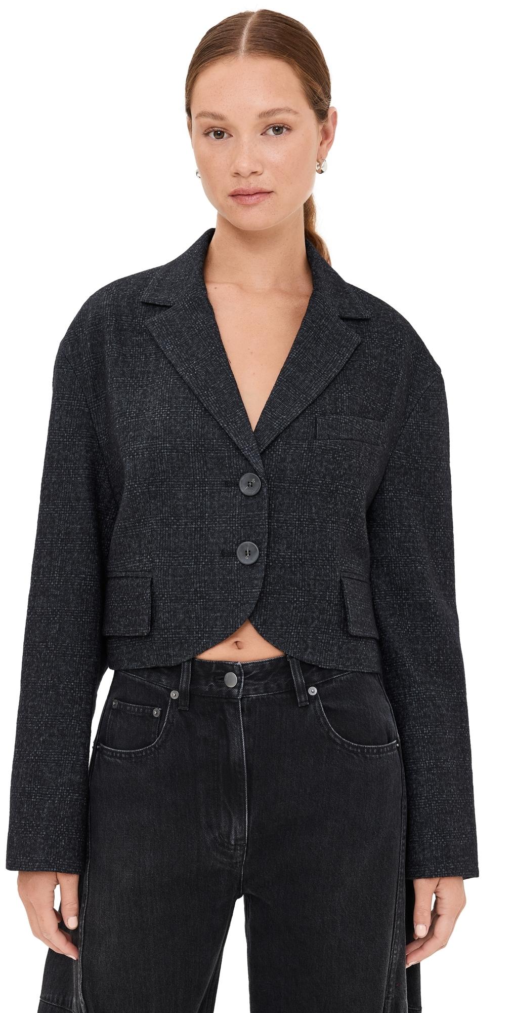 Kian Glenplaid Cropped Bomber Blazer