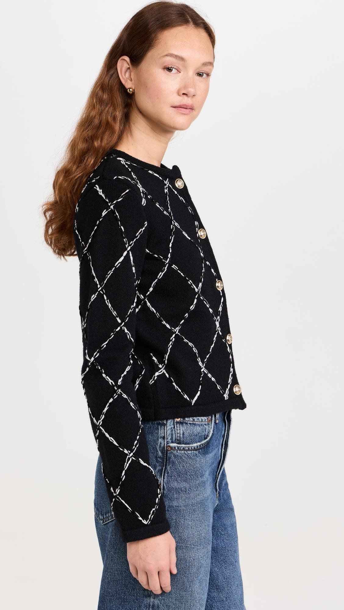 Diamond Pattern Knit Cardigan