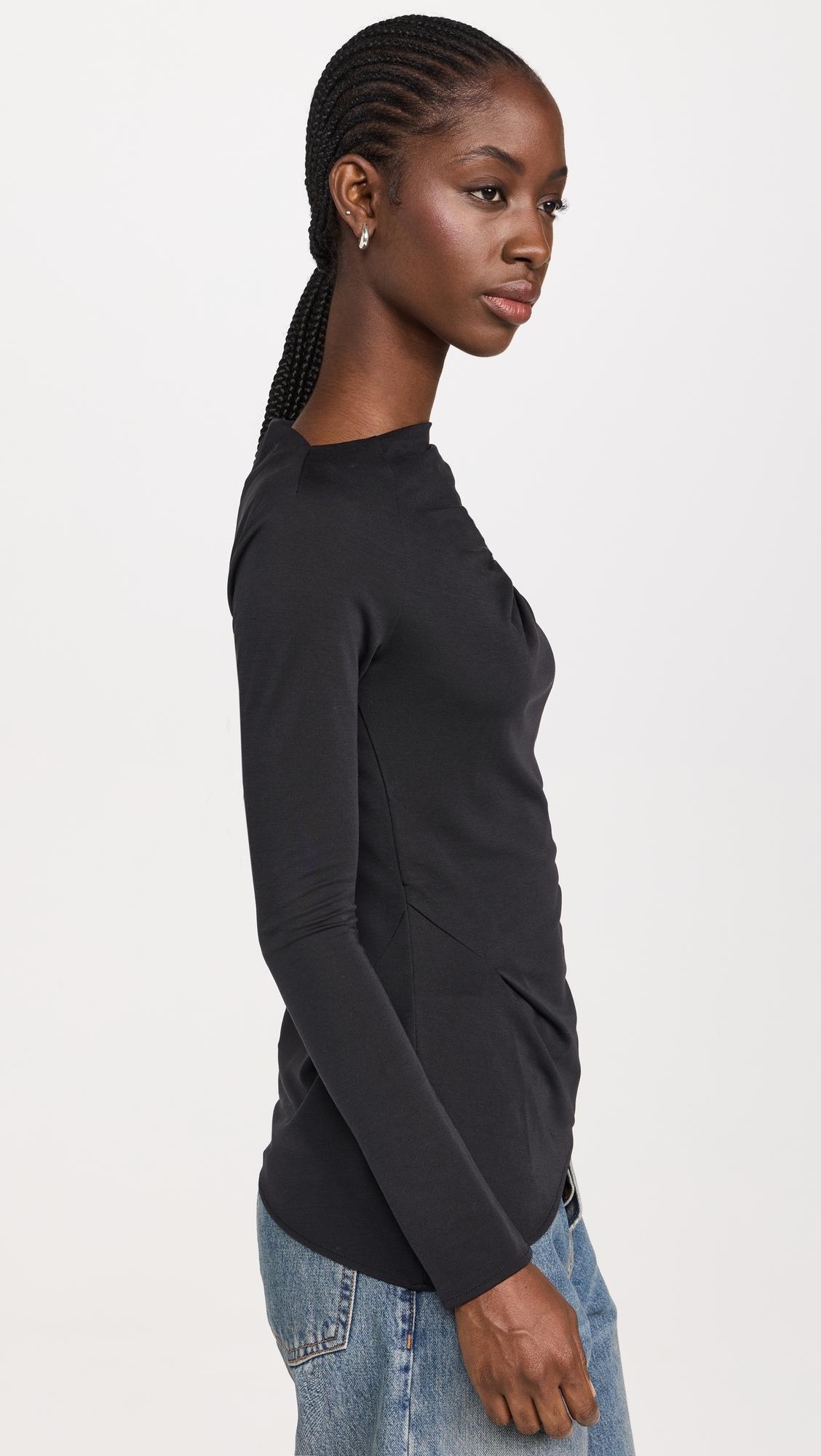 Long Sleeve Top With Fixed Buckle