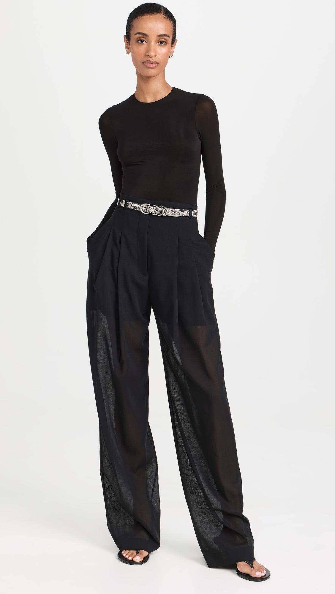 Wide Wool Voile Trousers