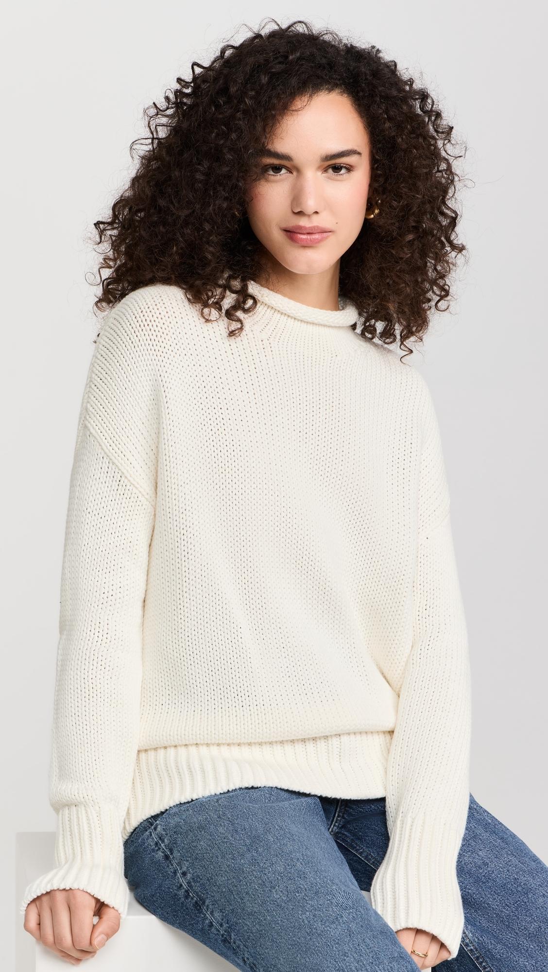 Mock Neck Solid Marina Sweater