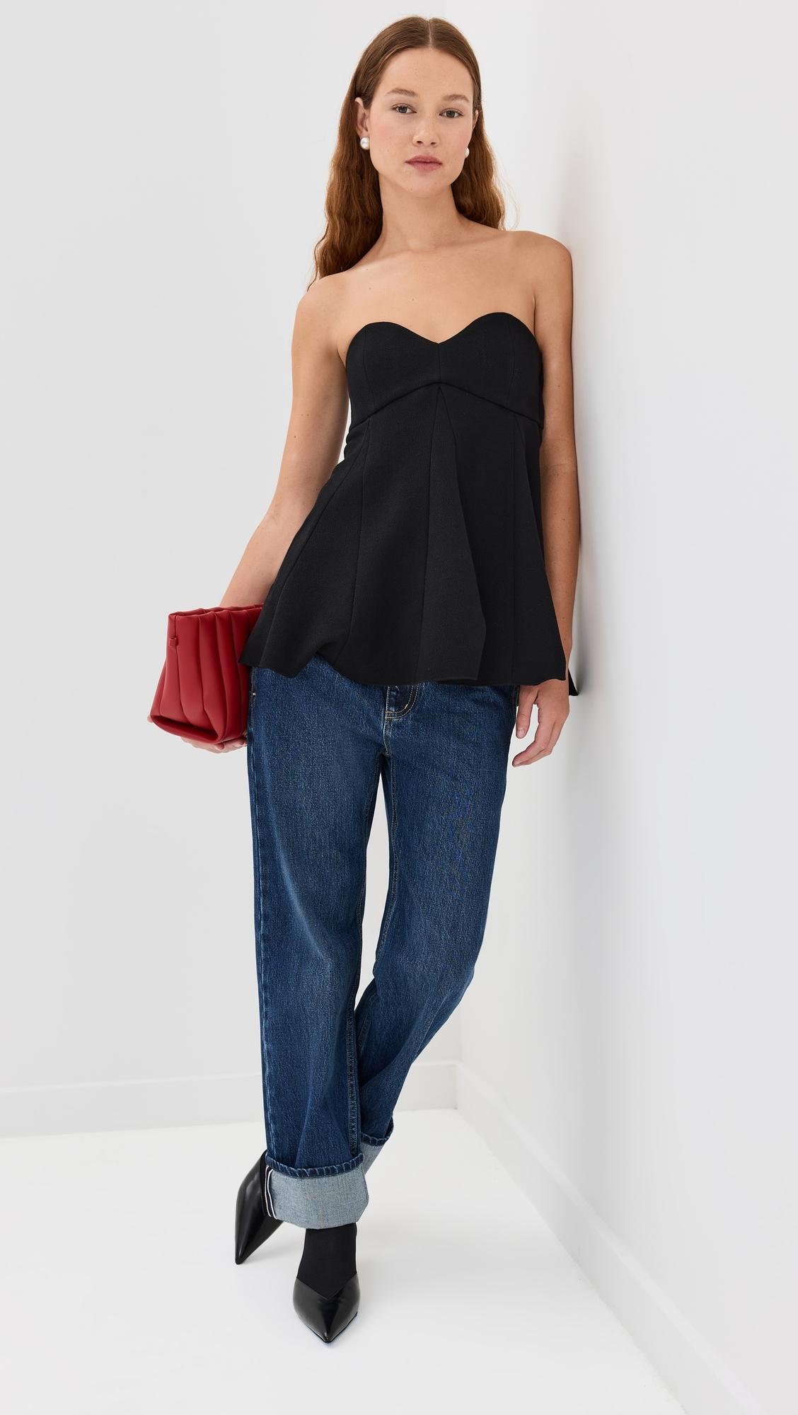 Melee Crepe Strapless Top