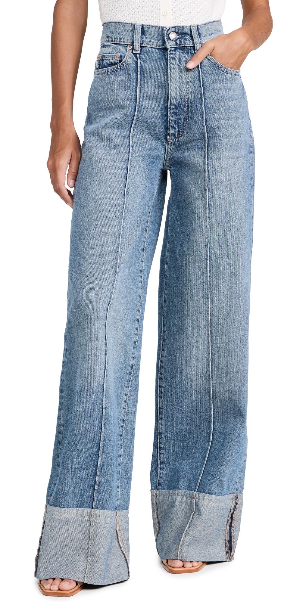 Hepburn Wide Leg Jeans: High Rise Vintage 32'