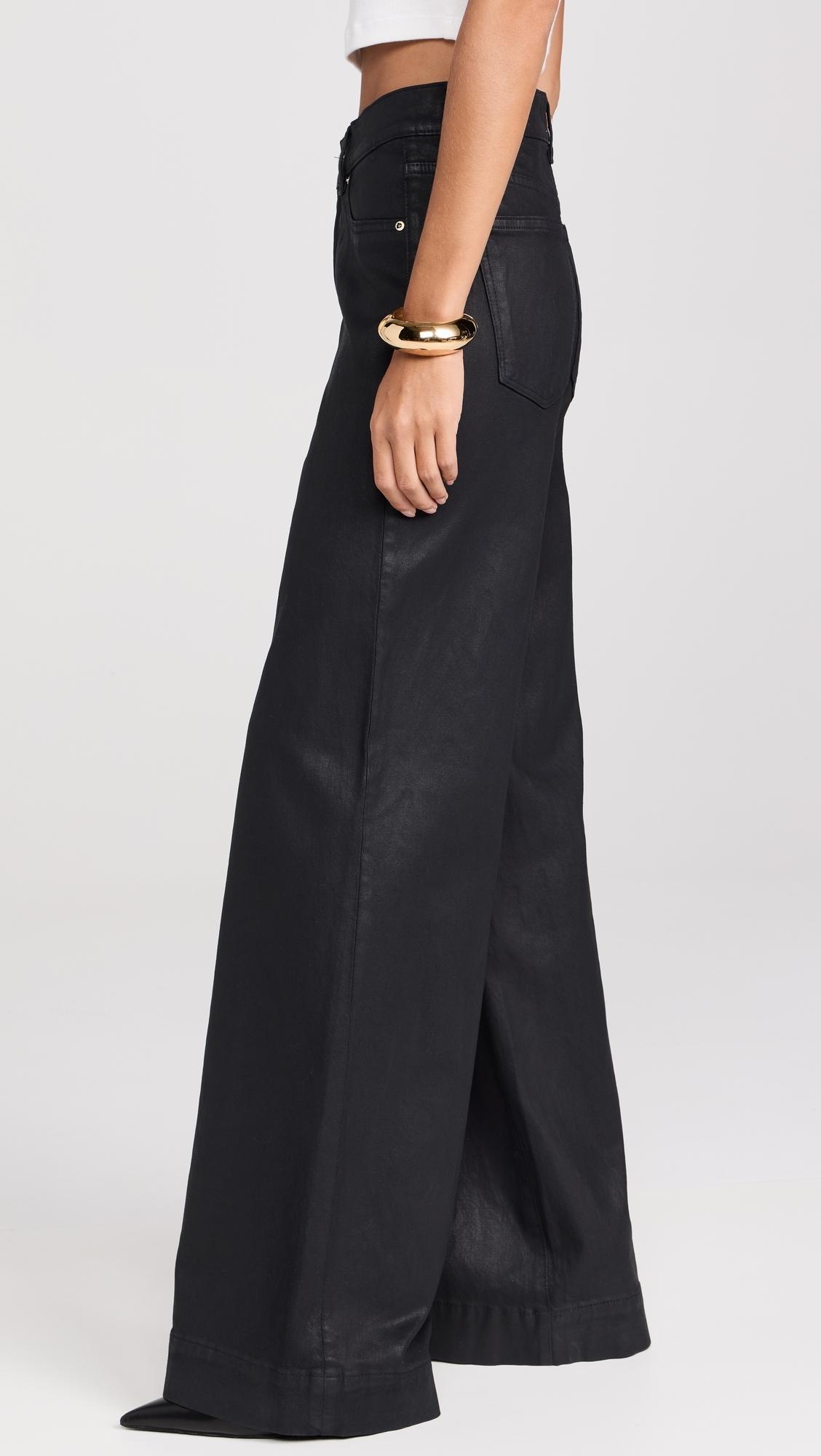 Hepburn Wide Leg High Rise Coated Jeans