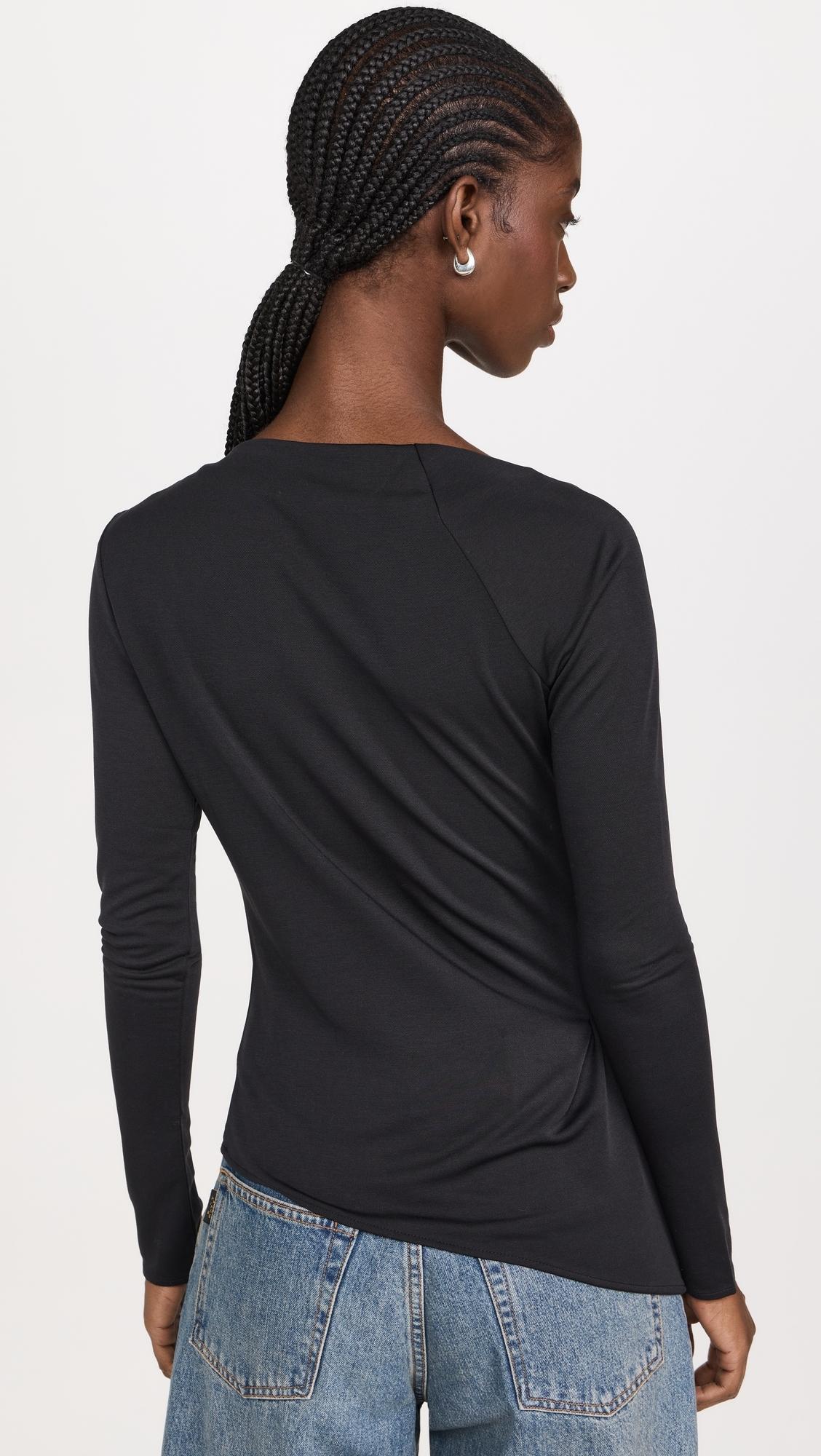 Long Sleeve Top With Fixed Buckle