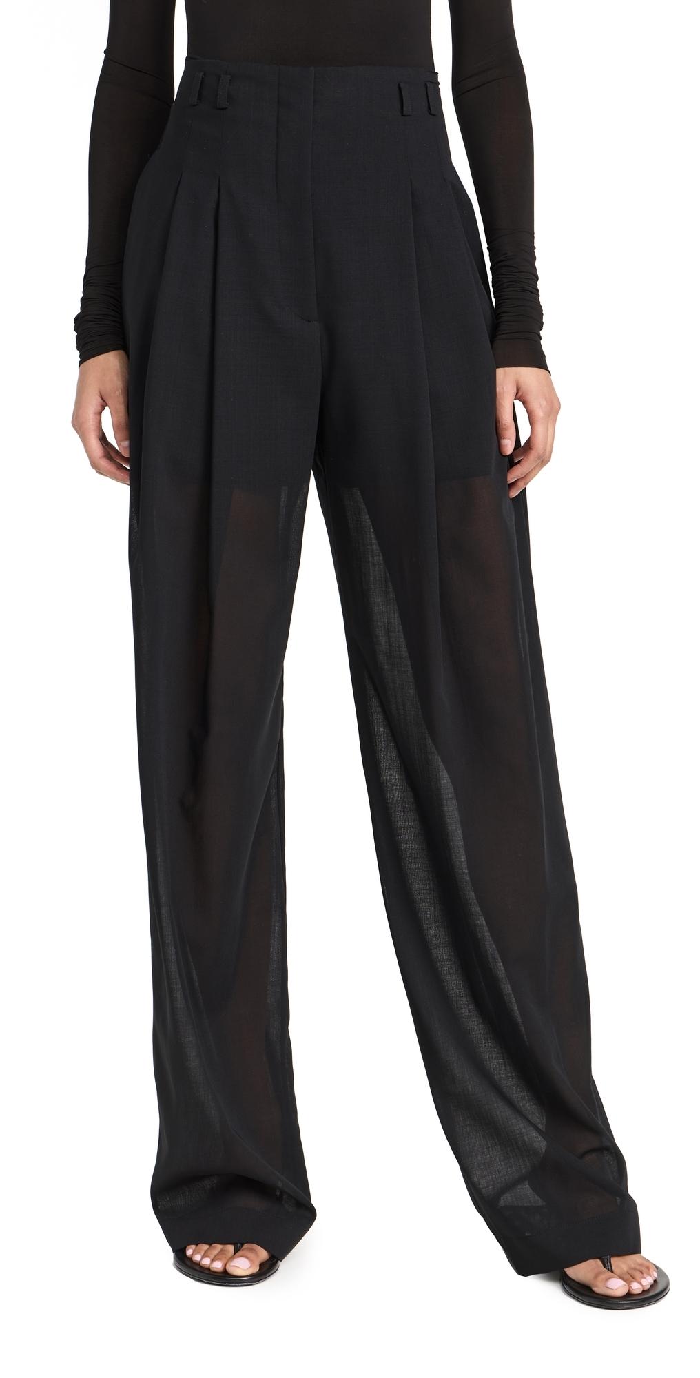 Wide Wool Voile Trousers